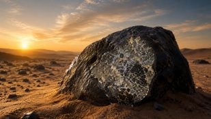Meteorito en el Sahara, analizan meteorito con restos de planeta desaparecido, meteoritos de planetas desaparecidos, meteorito de otro planeta en la Tierra.