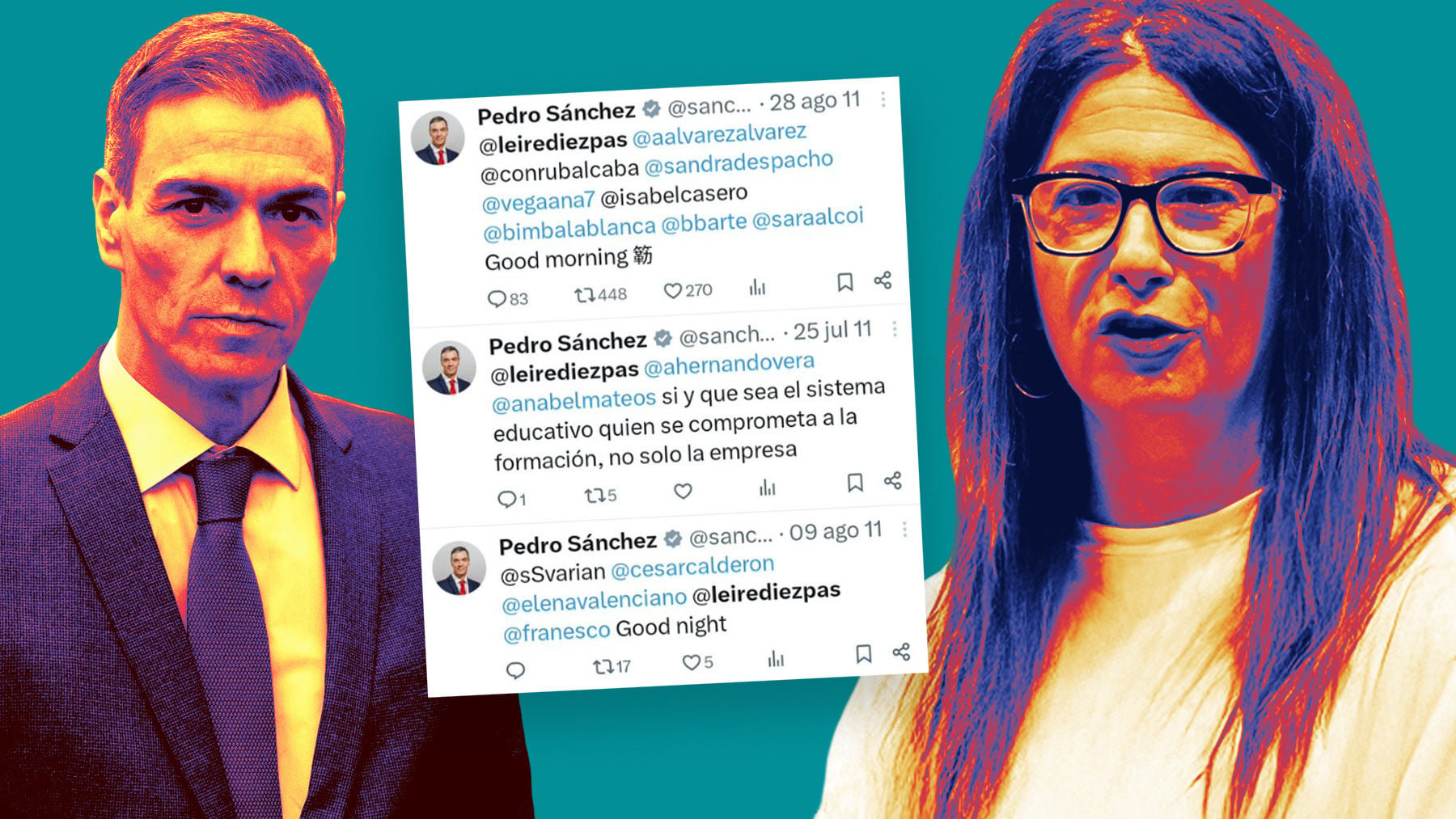 Salen a la luz los amistosos mensajes que Pedro Sánchez le e