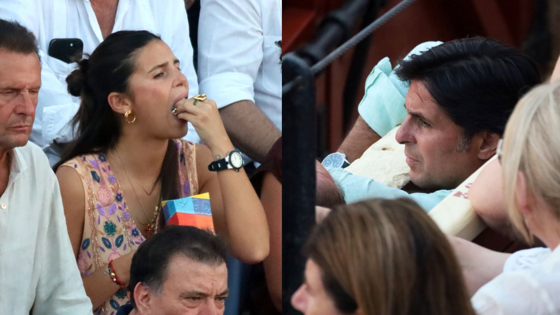 Tana Rivera, entre palomitas y Fran Rivera, pendiente del ru