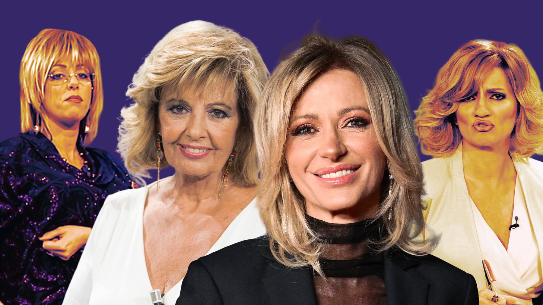 María Teresa Campos, Susanna Griso, Yolanda Ramos y Silvia Abril caracterizadas.