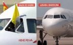 El avión del Papa aterriza en Barcelona sin la bandera de España, que sí lució en su llegada y despegue de Madrid