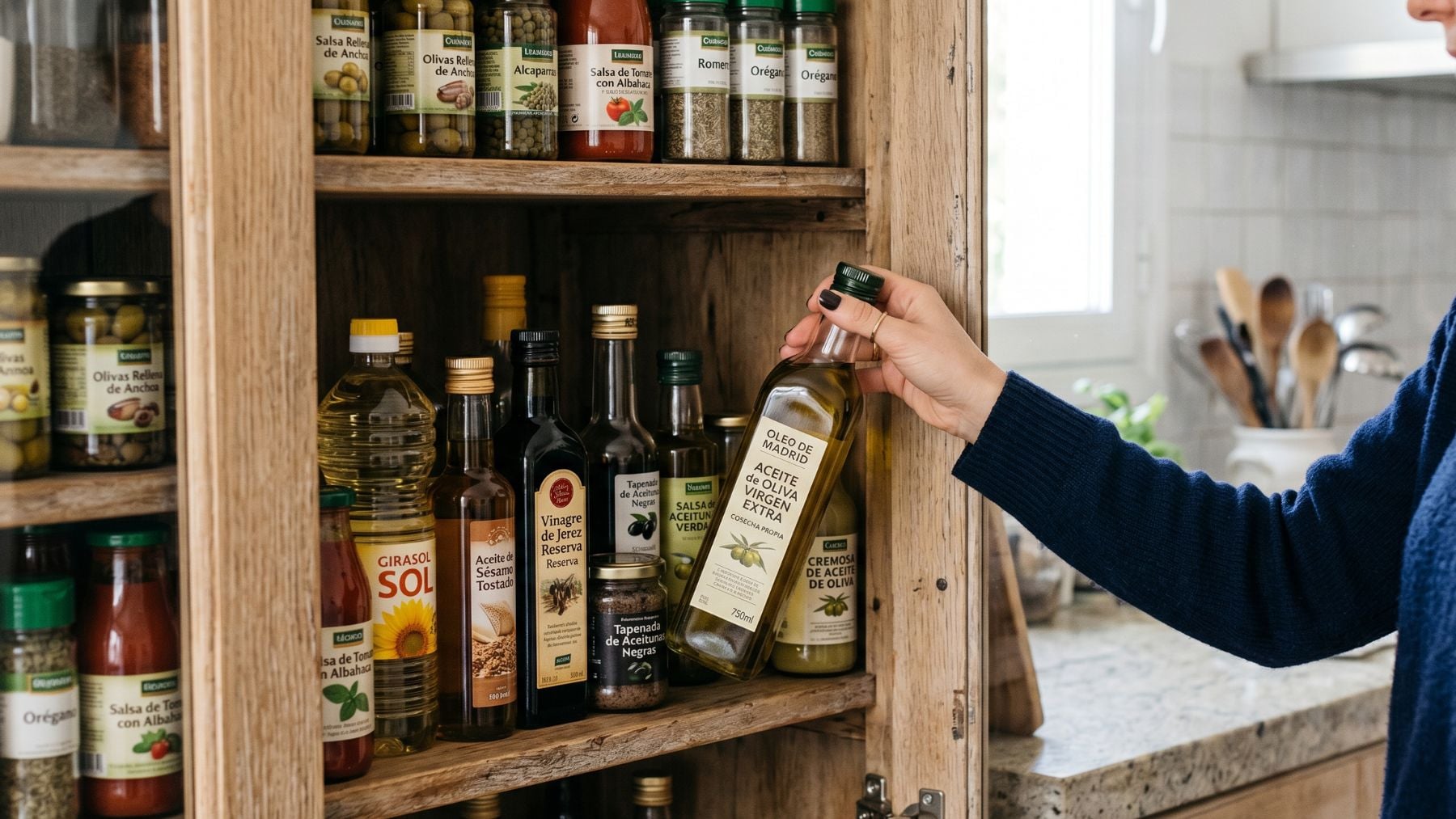 El lugar para guardar el aceite una vez abierto pa