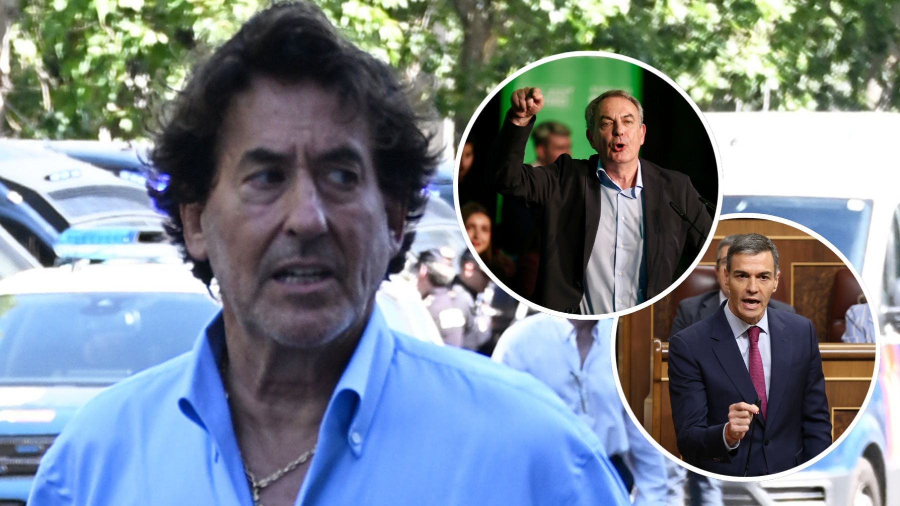 Álvaro de Marichalar, Sánchez y Zapatero. (Fotos: Europa Press)