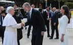 El Papa León XIV junto a los Reyes en Barcelona. (Foto: Europa Press)