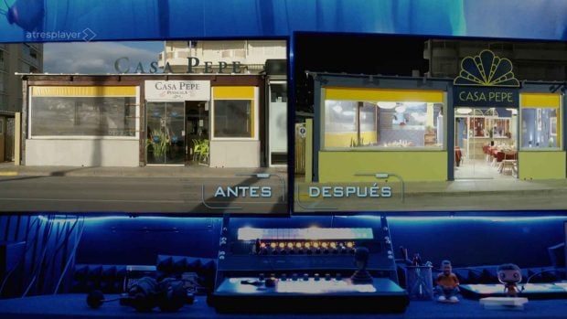Imagen de Casa Pepe antes de la reforma (a la izquierda) y despu&eacute;s de la reforma (a la derecha) de Servicio Secreto by Chicote (Atresmedia).