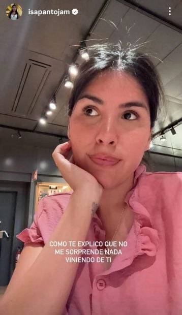 Isa Pantoja en sus historias de Instagram.
