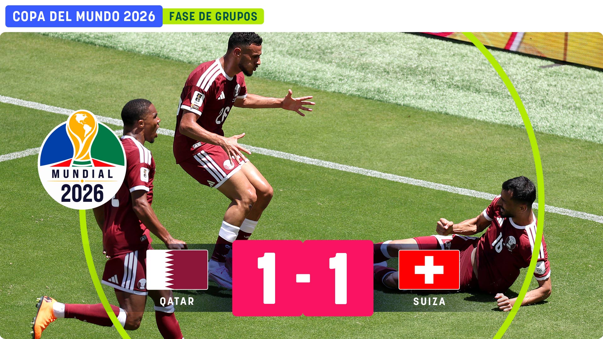 Qatar destroza el reloj de Suiza con un gol en el 95