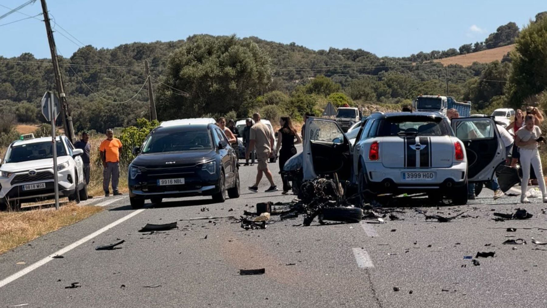 Impactante choque entre un camión y cuatro coches: siete heridos y escenas de nerviosismo en Son Servera