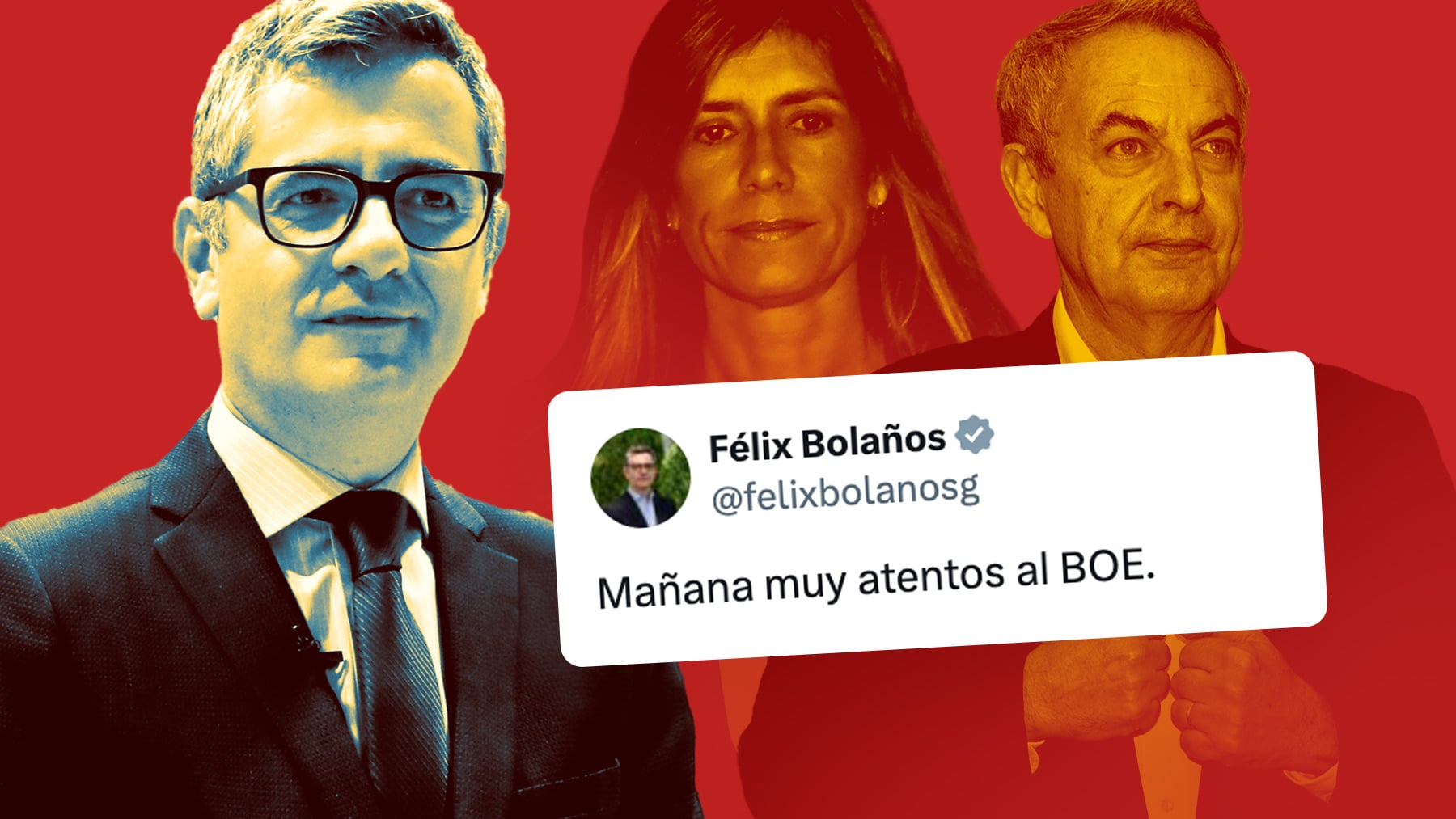 Mofas en las redes por el anuncio de Bolaños para desviar la atención de Begoña y Zapatero: Mañana atentos al BOE
