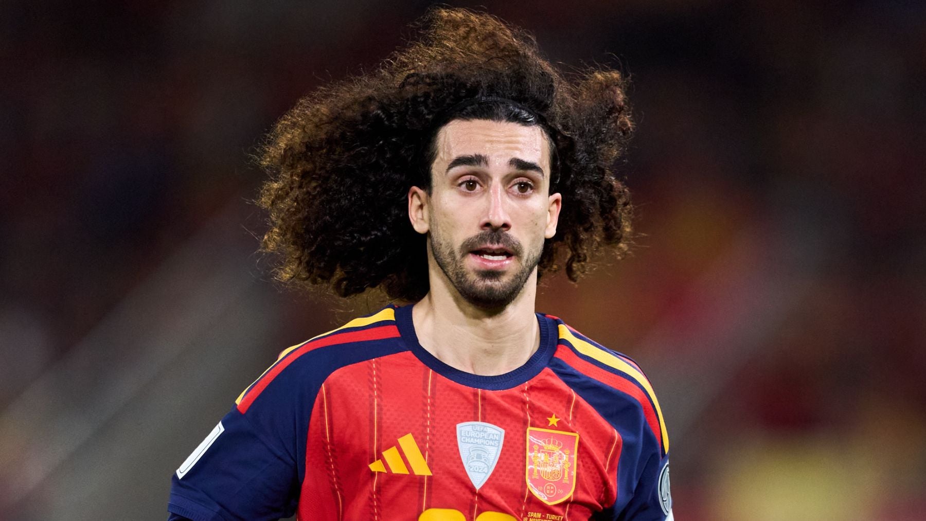 Marc Cucurella, durante un partido con la selección española. (Getty)