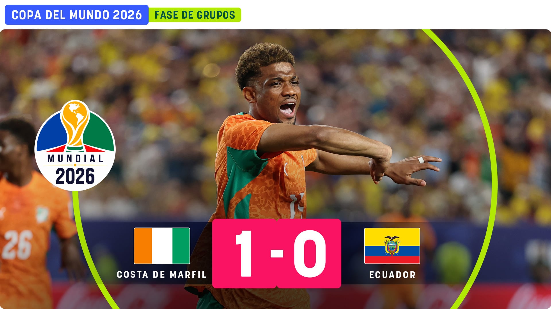 Diallo derriba el muro de Ecuador y lanza a Costa de Marfil