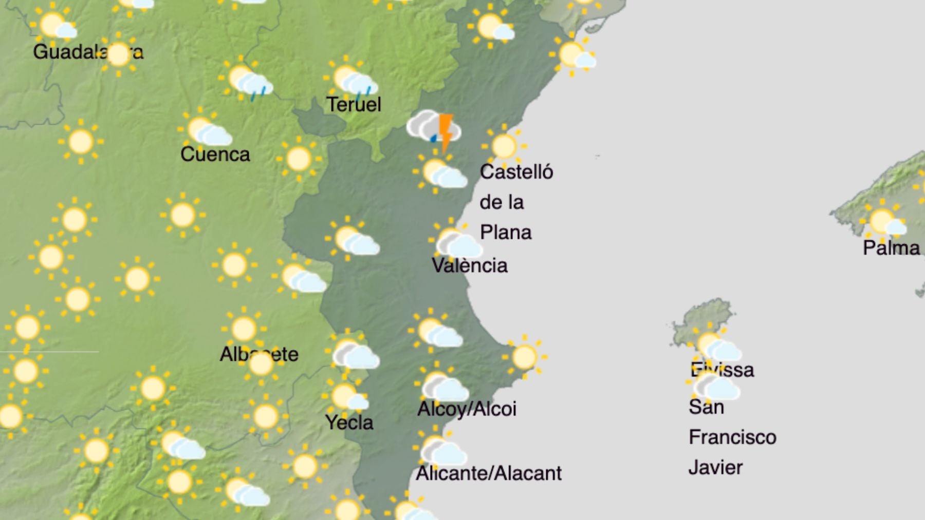 La AEMET descarta las lluvias en la Comunidad Valenciana y anuncia un ligero descenso de las temperaturas