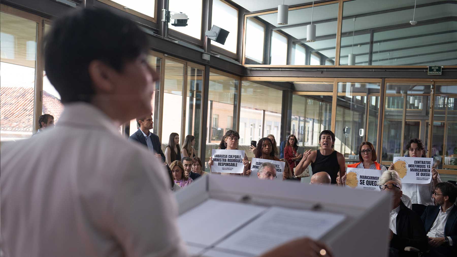 El Sindicato de Inquilinas le hace un escrache a la ministra de Vivienda en un foro inmobiliario