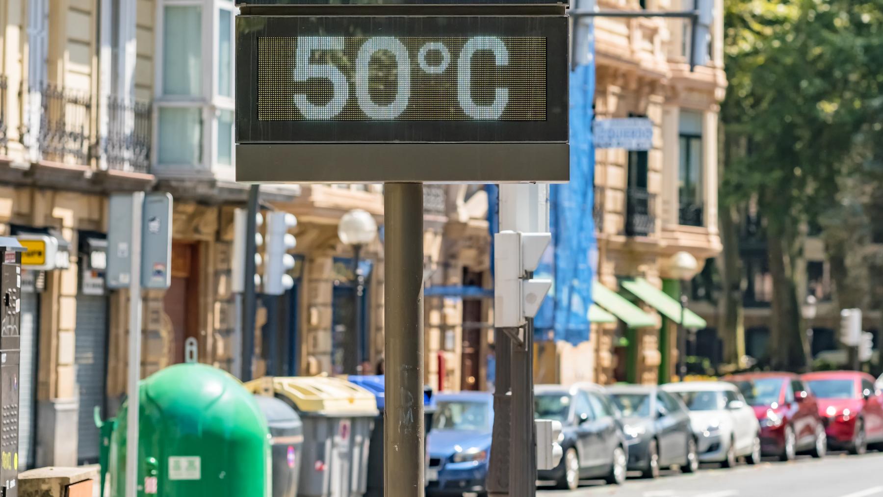 Temperatura en una calle de Bilbao.