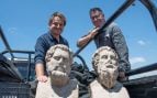 Bustos romanos encontrados en Cesarea. Imagen de Israel Antiquities Authority.