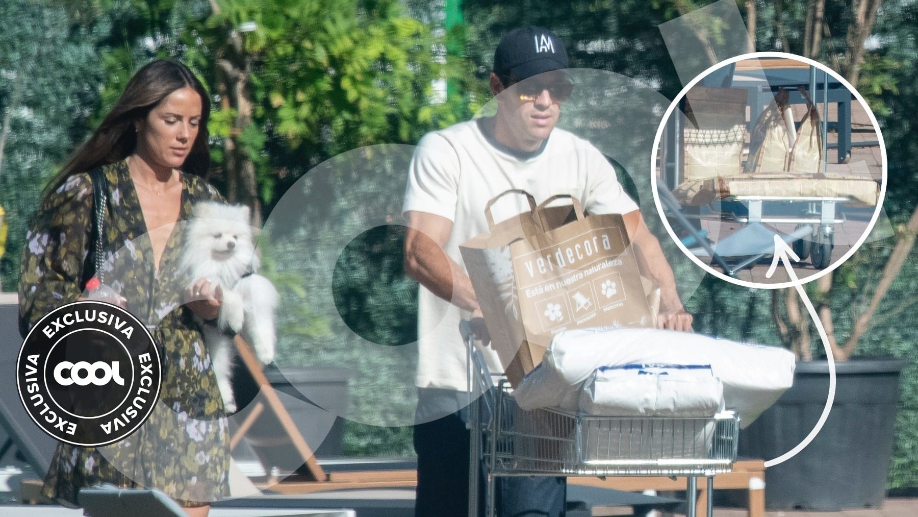 Melyssa Pinto, Mario Casas y el perrito chivato, Romeo. (Foto: Studio 24)