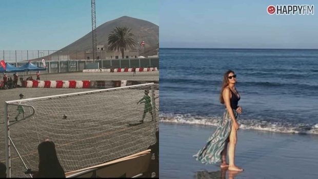 Montaje de las fotos del viaje a Lanzarote de Sara Carbonero (Instagram).