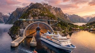 Túnel marítimo en Noruega. Imagen generada con IA.