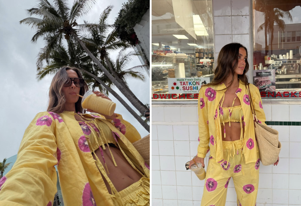 María Pombo con un un conjunto de lanueva colección de Par y Escala