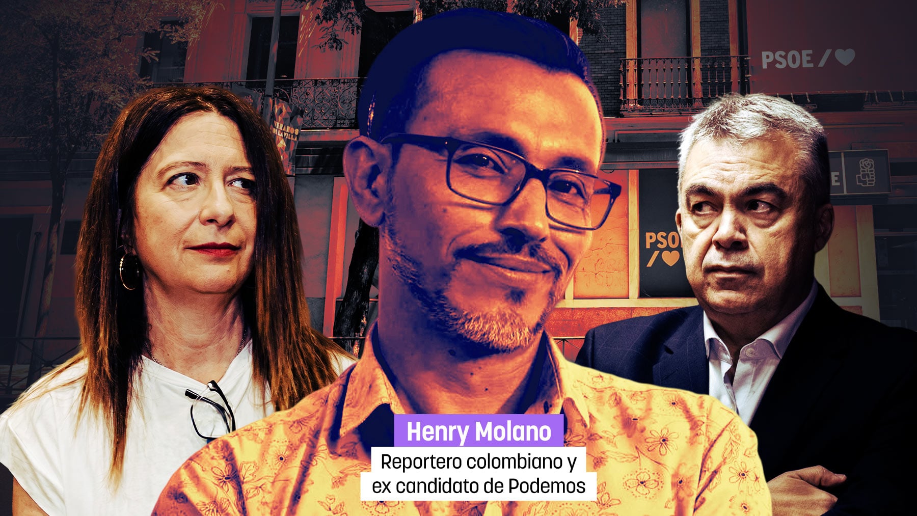 Leire Díez, Henry Molano y Santos Cerdán.