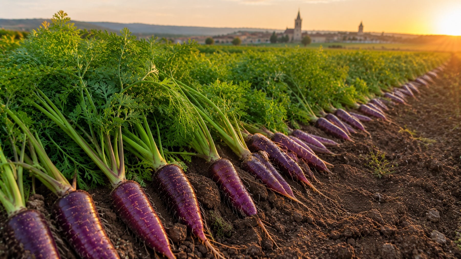Un pueblo aragonés de 1.200 habitantes recupera para el cultivo una especie de zanahorias moradas olvidadas en el resto de España