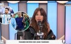 Florencia Peña comunicando la muerte del padre de Messi. Collage de fotos.