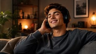 Hombre, musica, relajación