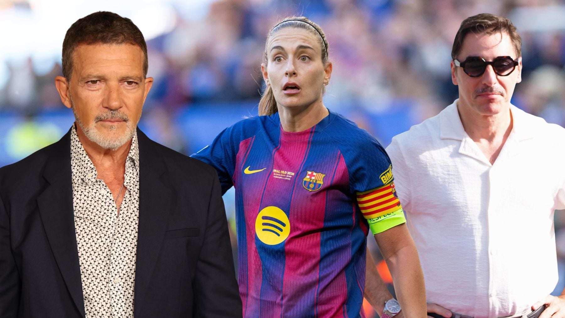 Antonio Banderas, Alexia Putellas y Jordi Roca. (Foto: EP)