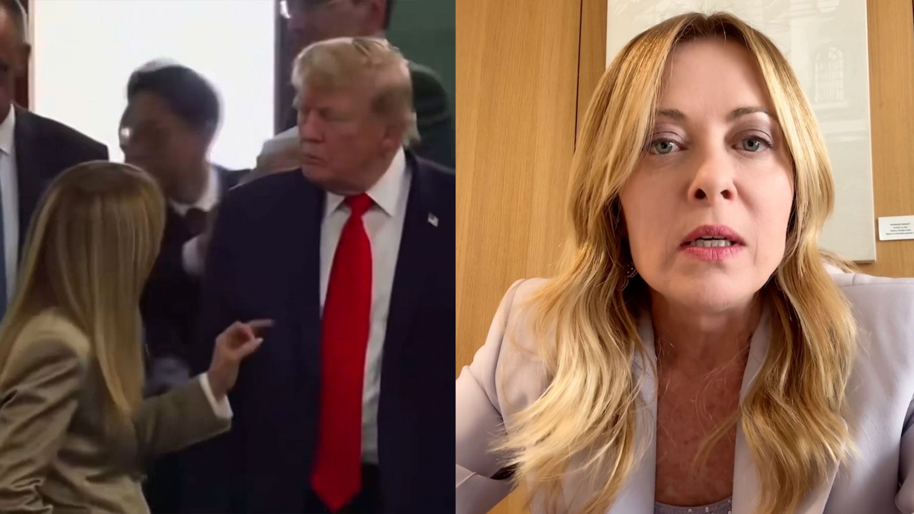 Trump y Meloni se enganchan: el líder de EEUU dice que se fotografió con ella por pena y ésta le tacha de falso