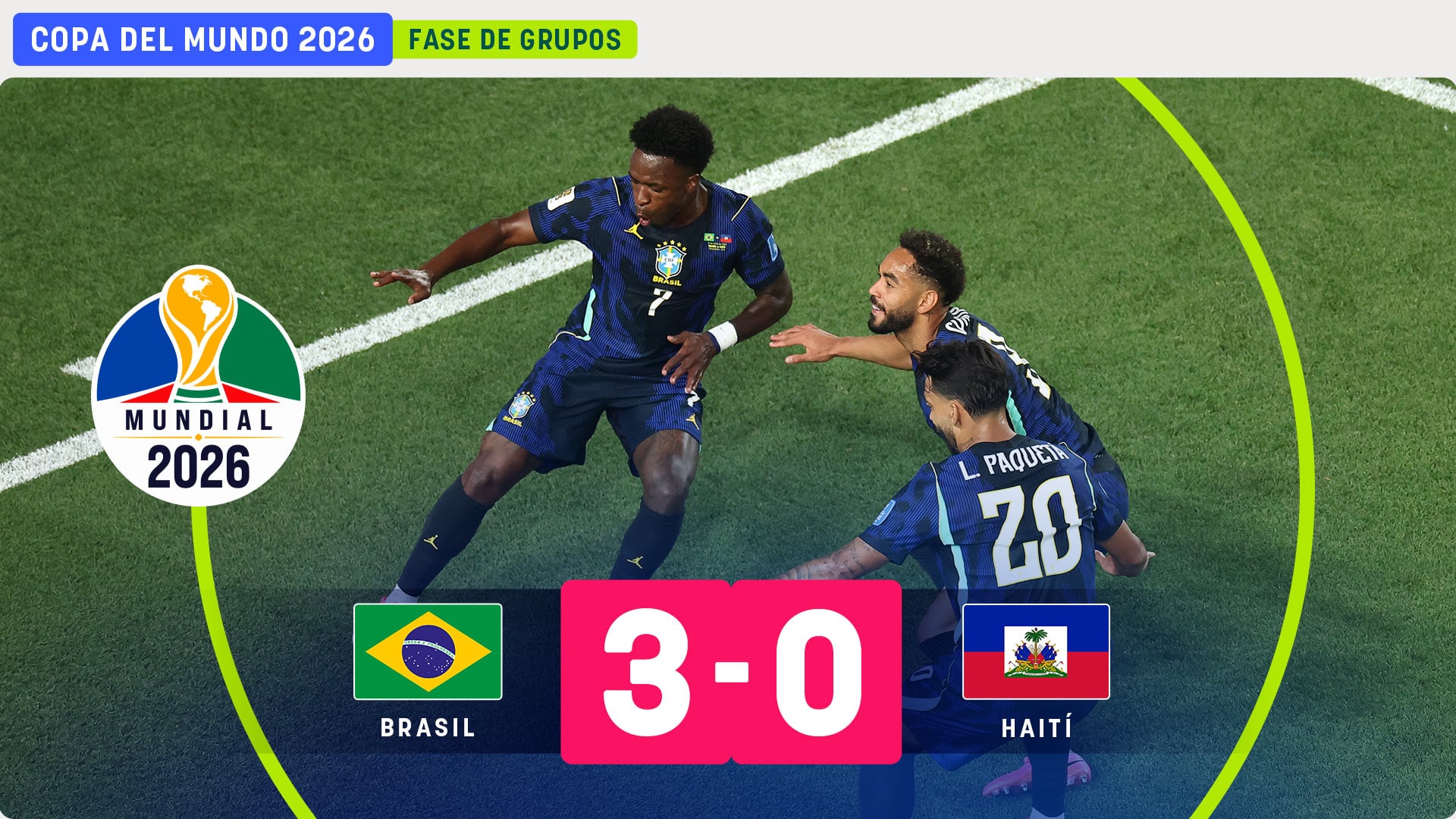 Brasil golea y elimina a Haití al ritmo de Vinicius