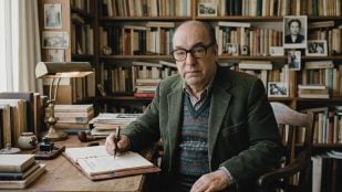 Neruda, escritor chileno. Imagen generada con IA.