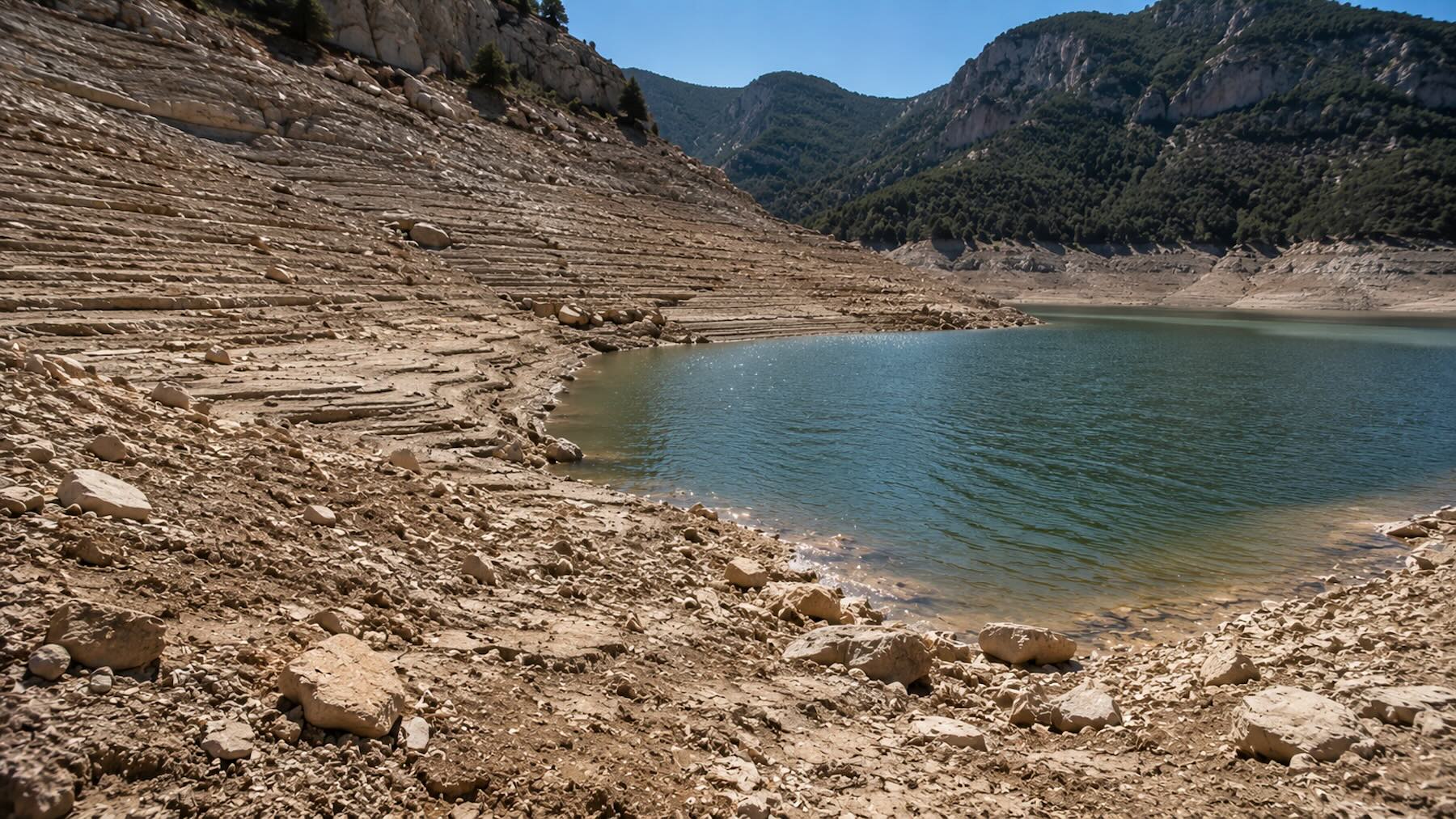 La hidrología española bate récords en 2026, pero un embalse aragonés puede quedarse sin navegación por el bajo nivel de sus aguas