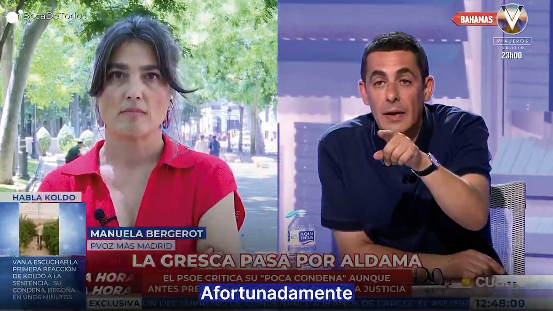 La podemita Bergerot amenaza al periodista Antonio Naranjo con echarlo de Telemadrid: Se te va a acabar el chiringuito