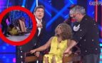 Lolita junto a Manel Fuentes y Florentino Fernández en el plató de Tu cara me suena (Atresmedia).