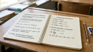 Cuaderno mates y lengua (Imagen hecha con IA)
