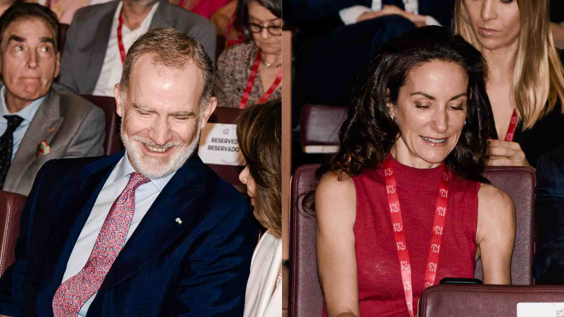 Felipe VI y Telma Ortiz durante la celebración del Diálogo Anual de Políticas 2026 del Club de Madrid. (Foto: Europa Press)
