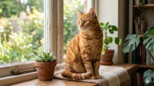 Gato en una ventana