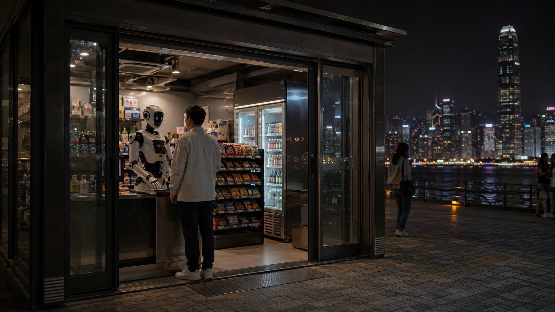 Recreación de tienda con robot.