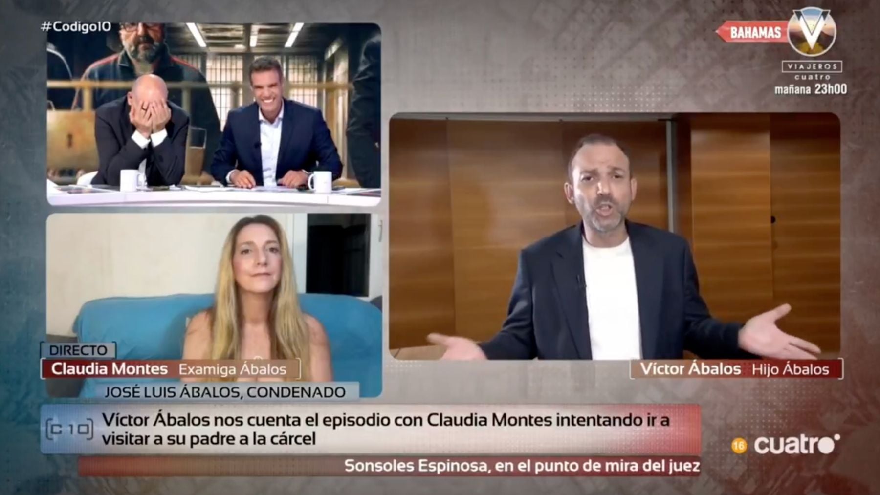 Nacho Abad, David Aleman, Claudia Montes y Víctor Ábalos en ‘Código 10’. (Cuatro)