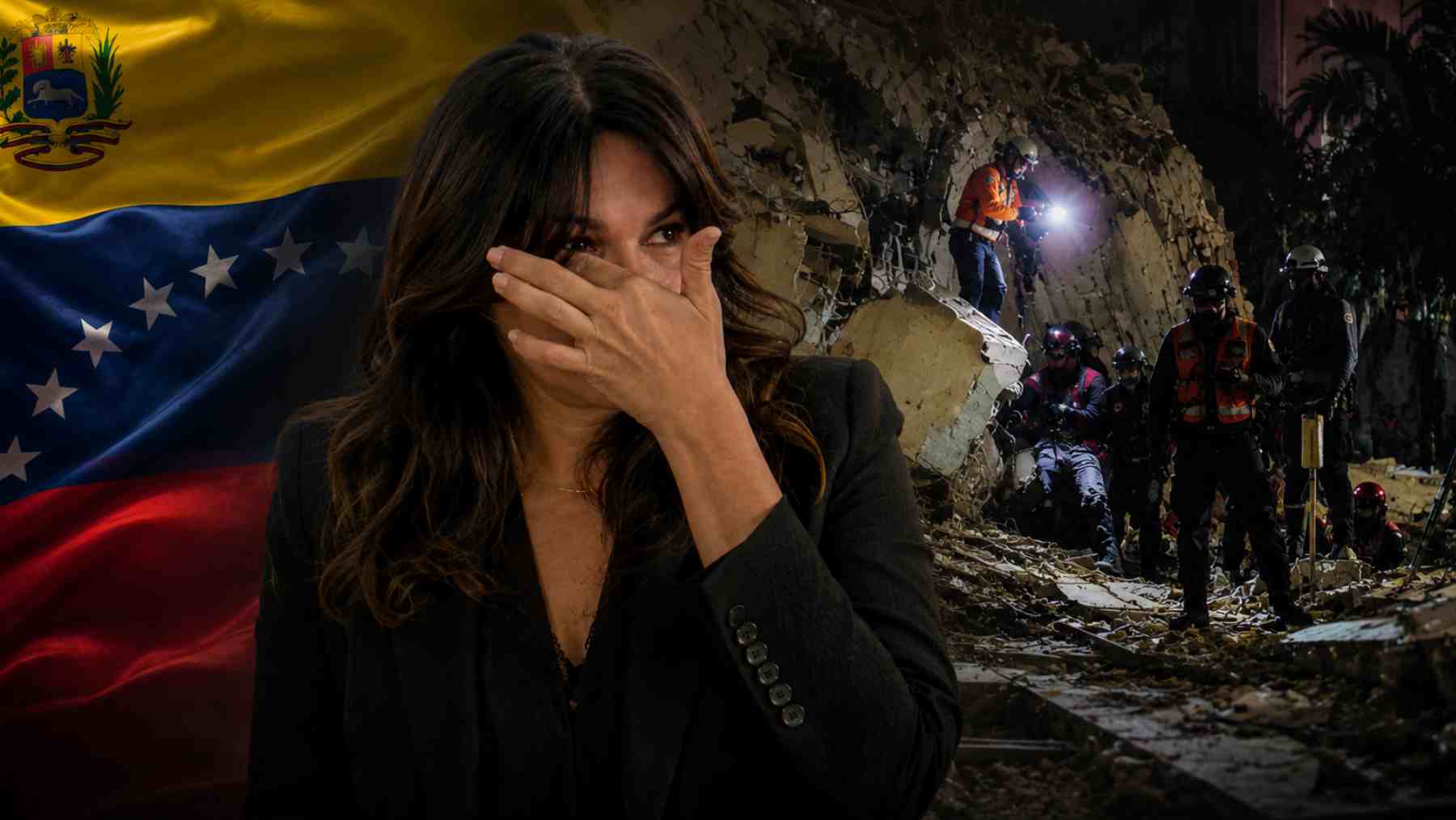 Fabiola Martínez con las imágenes del terremoto que ha sacudido Venezuela. (Foto: Europa Press/EFE)