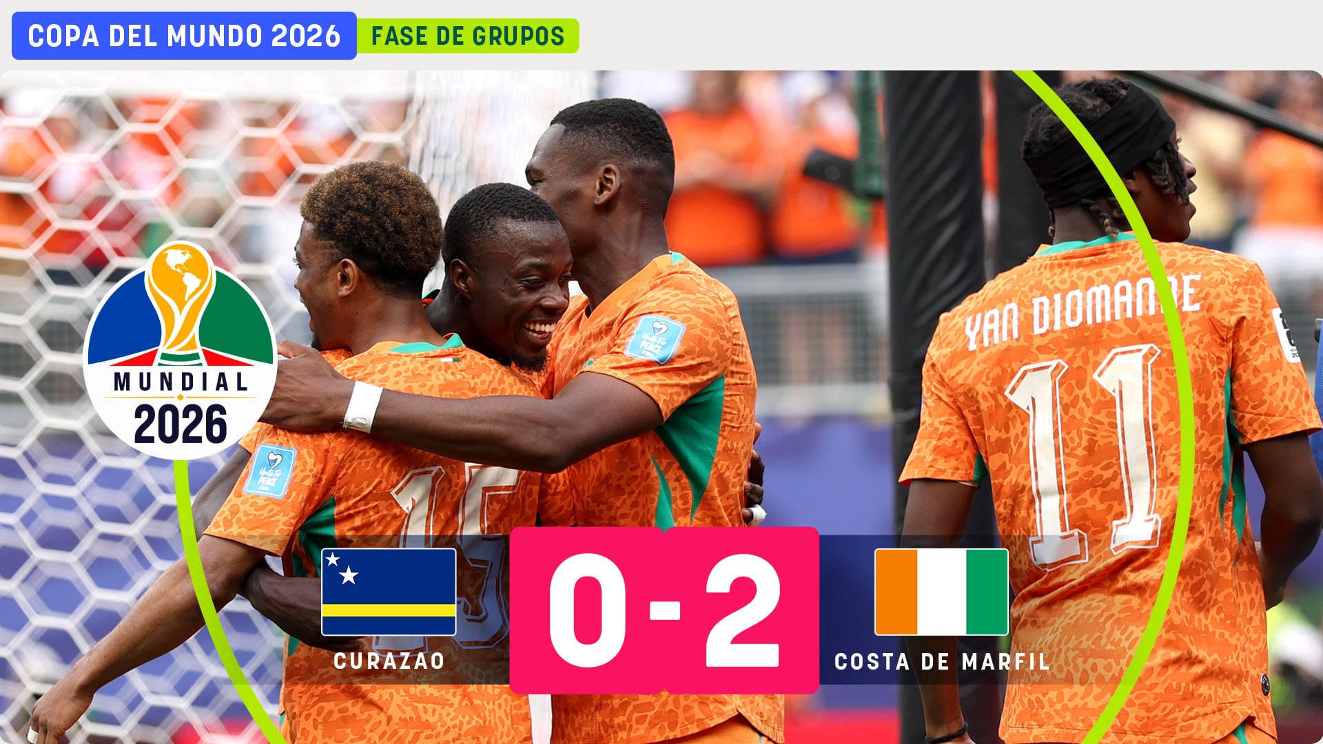 Pépé se divierte a costa de una Curazao que se va del Mundial con honores
