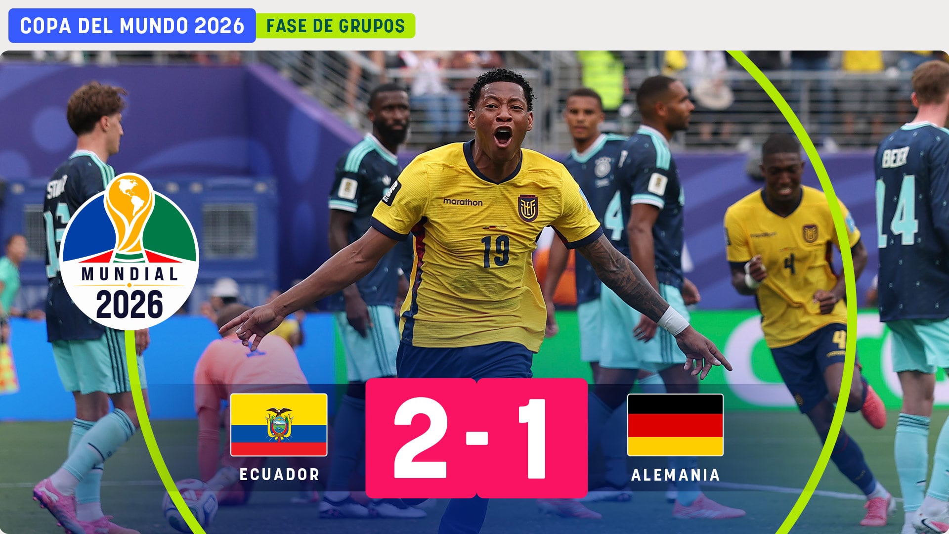 Una heroica Ecuador remonta a Alemania para meterse en dieciseisavos