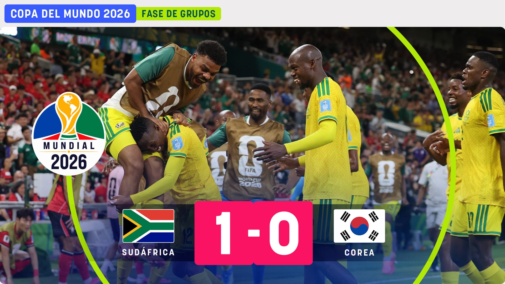 Sudáfrica da la sorpresa y deja en barbecho a Corea del Sur