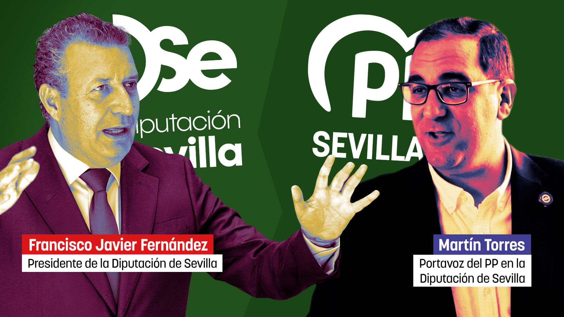 Javier Fernández, presidente socialista de la Diputación de Sevilla y Martín Torres, portavoz del PP Diputación.