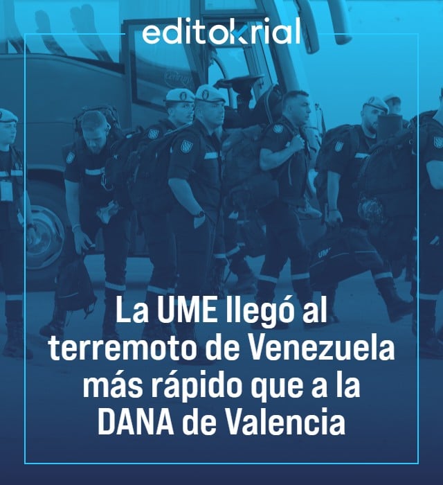La UME llegó al terremoto de Venezuela más rápido que a la DANA de Valencia