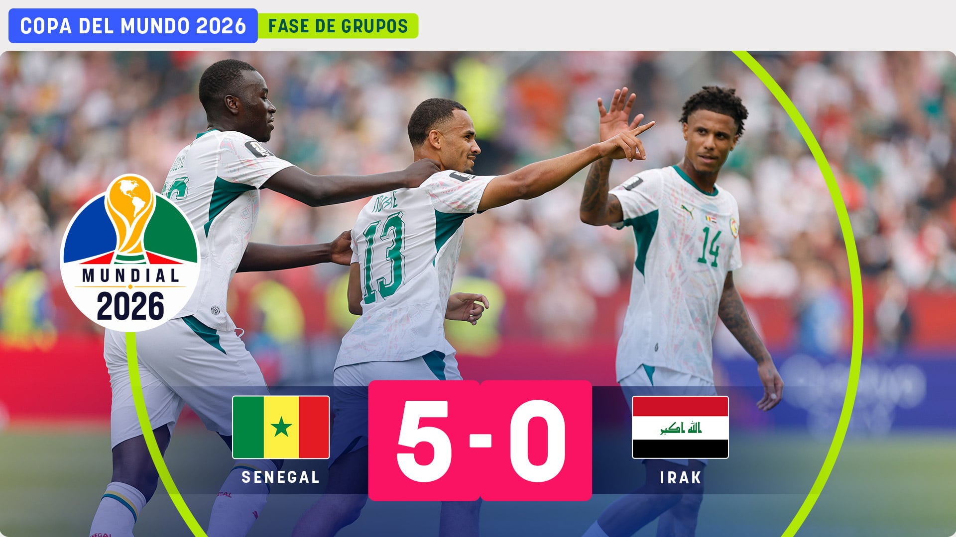 Senegal le da la mano al Mundial goleando a Irak