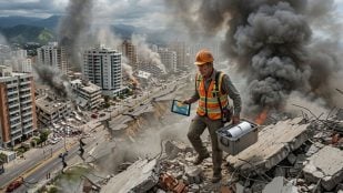Geólogo y escombros