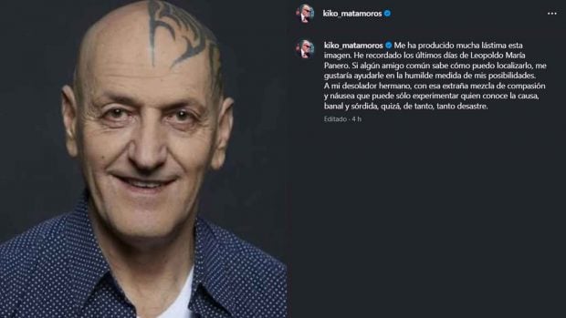 Publicaci&oacute;n de Kiko Matamoros en la que pide ayuda para encontrar a su hermano (Instagram).