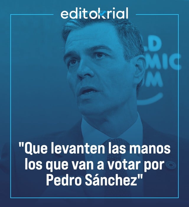 Que levanten las manos los que van a votar por Pedro Sánchez