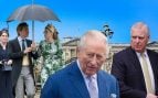 Collage de Carlos III, el ex príncipe Andrés y sus hijas